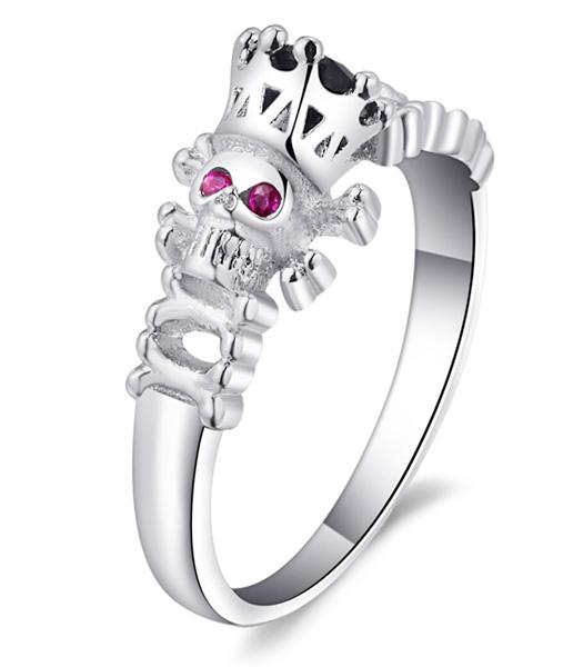 Bague Tête de Mort <br/> Couronne (Acier)