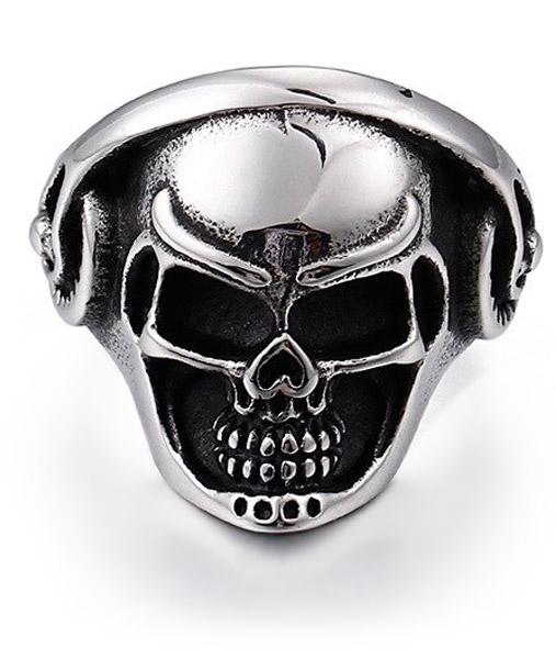 Bague Tête de Mort <br/> DJ (Acier)