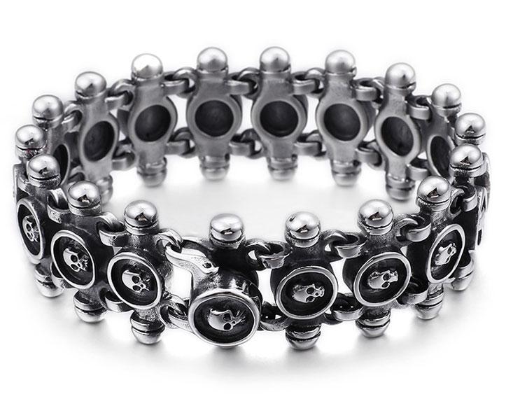 Bracelet Crâne Motard (Acier)