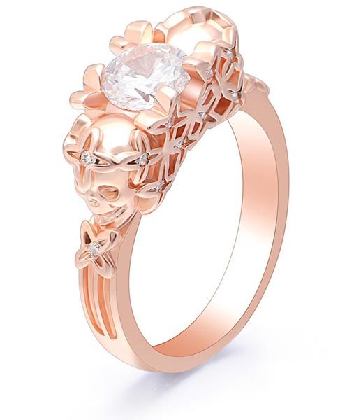 Bague Crâne Rose (Acier)