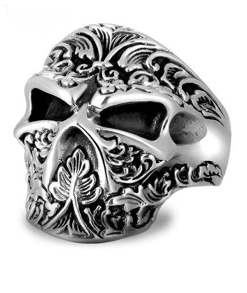 Bague Skull Argent <br/> Homme (Argent)