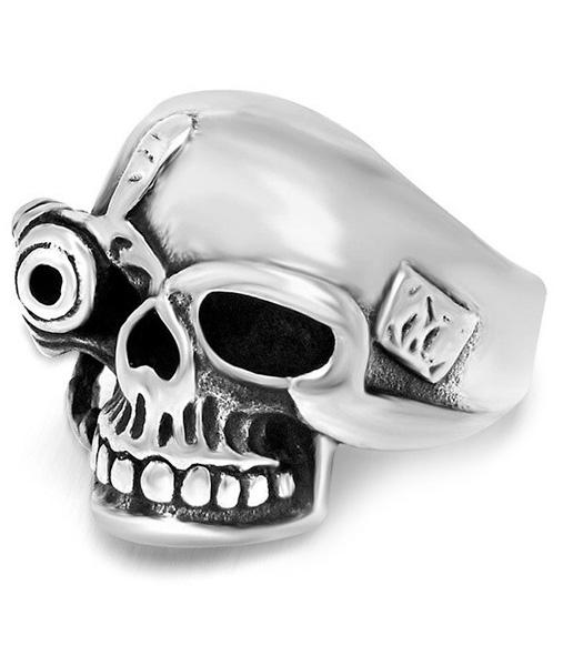 Bague Skull Biker (Acier)