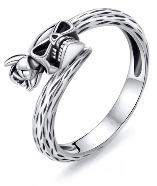 Bague Tête de Mort <br/> Pour Femme (Acier)