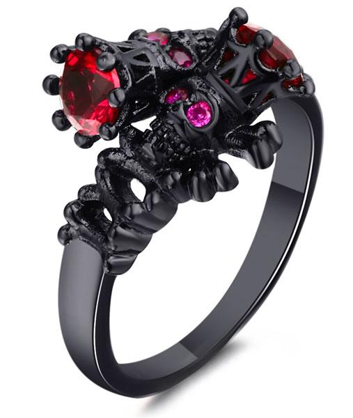 Bague Noire Femme <br/> Dark (Acier)