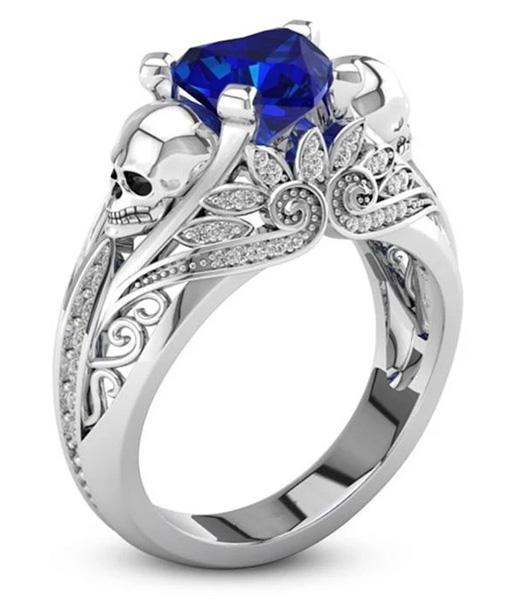 Bague Diamant Bleu Enfer (Acier)