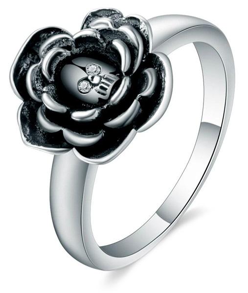 Bague Fleur Rose Macabre (Acier)