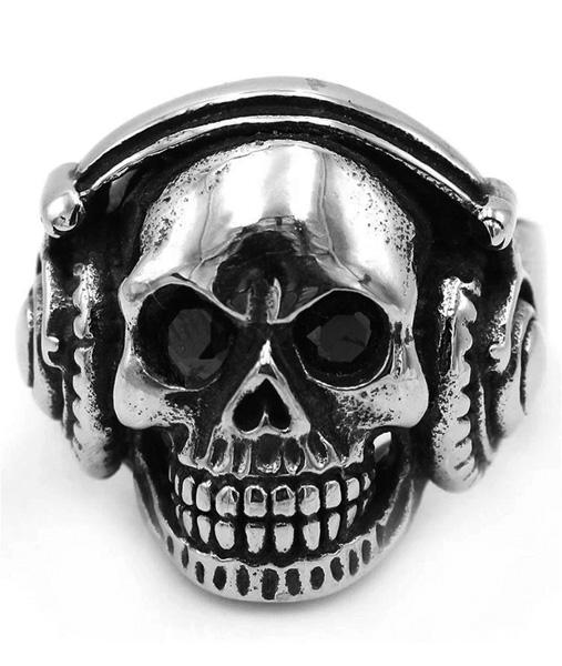 Bague Homme <br/> Rock N' Roll (Acier)