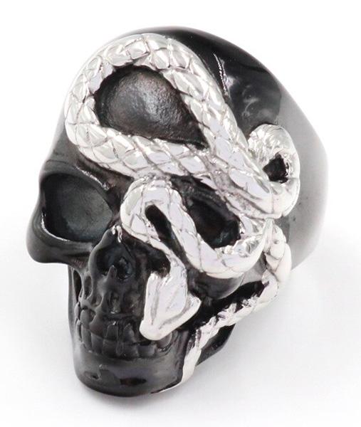 Bague Serpent Noir (Acier)