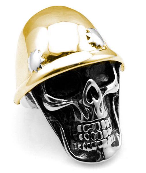 Bague Tête de Mort <br/> Casque (Acier)