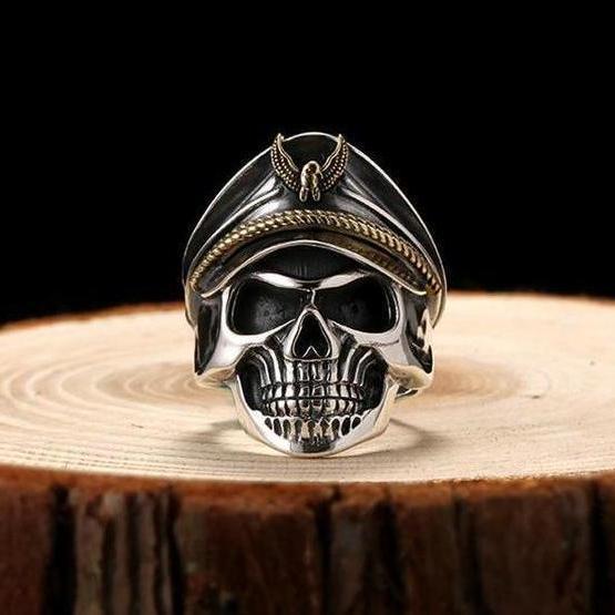 Bague Tête de Mort <br/> Allemande (Argent)