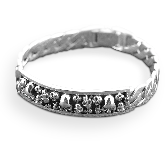 Bracelet Skull Homme (Argent)