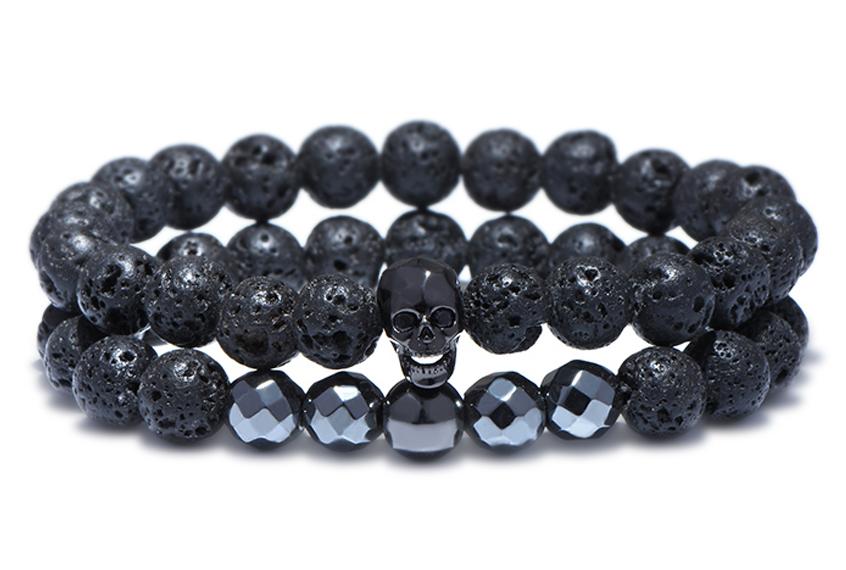 Bracelet Noir Homme (Perles)