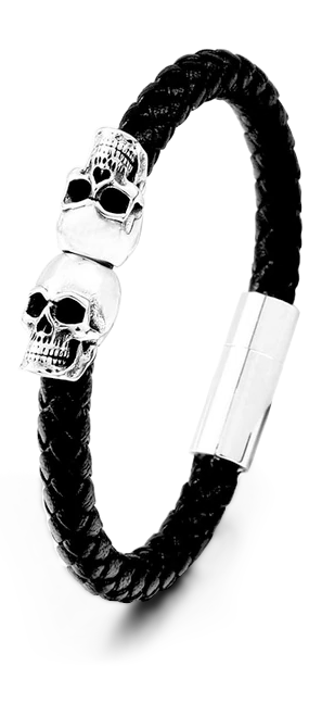 Bracelet Crâne (Cuir)