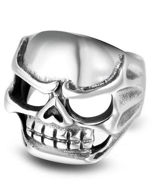 Bague Tête de Mort <br/> Punk (Acier)