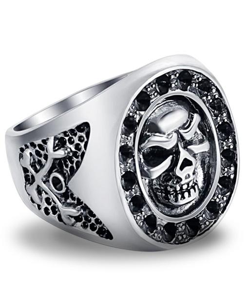 Chevalière Homme Crâne (Acier)