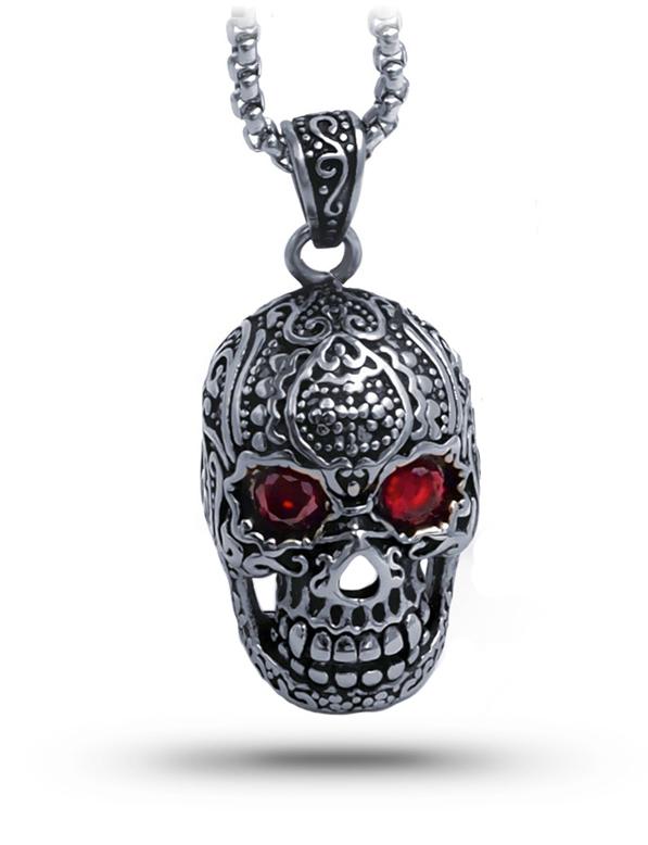 Collier Tête de Mort Mexicaine (Acier)