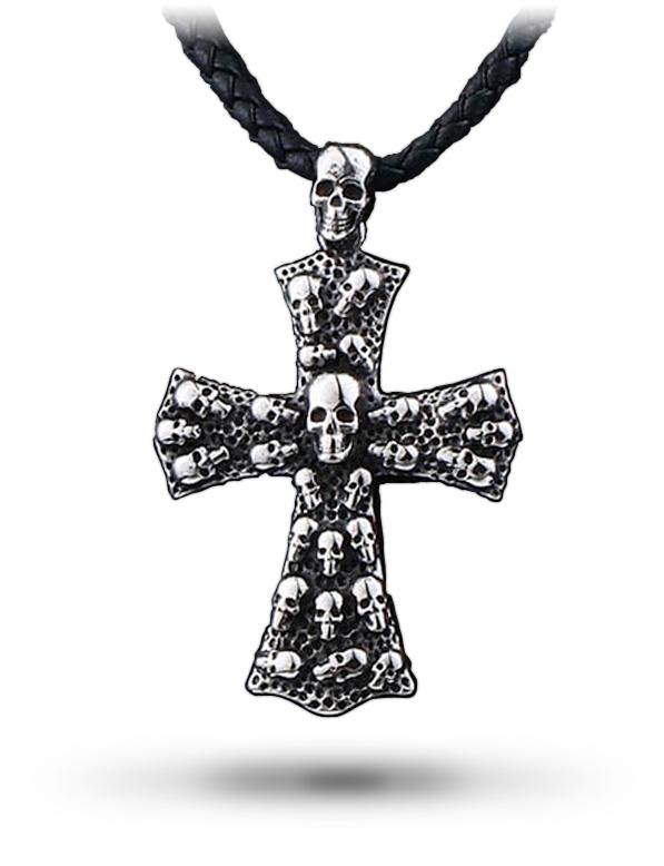 Collier Croix Gothique (Cuir)