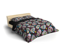 Thumbnail for Housse de Couette Tête de Mort Mexicaine Colorée