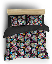 Thumbnail for Housse de Couette Tête de Mort Mexicaine Colorée