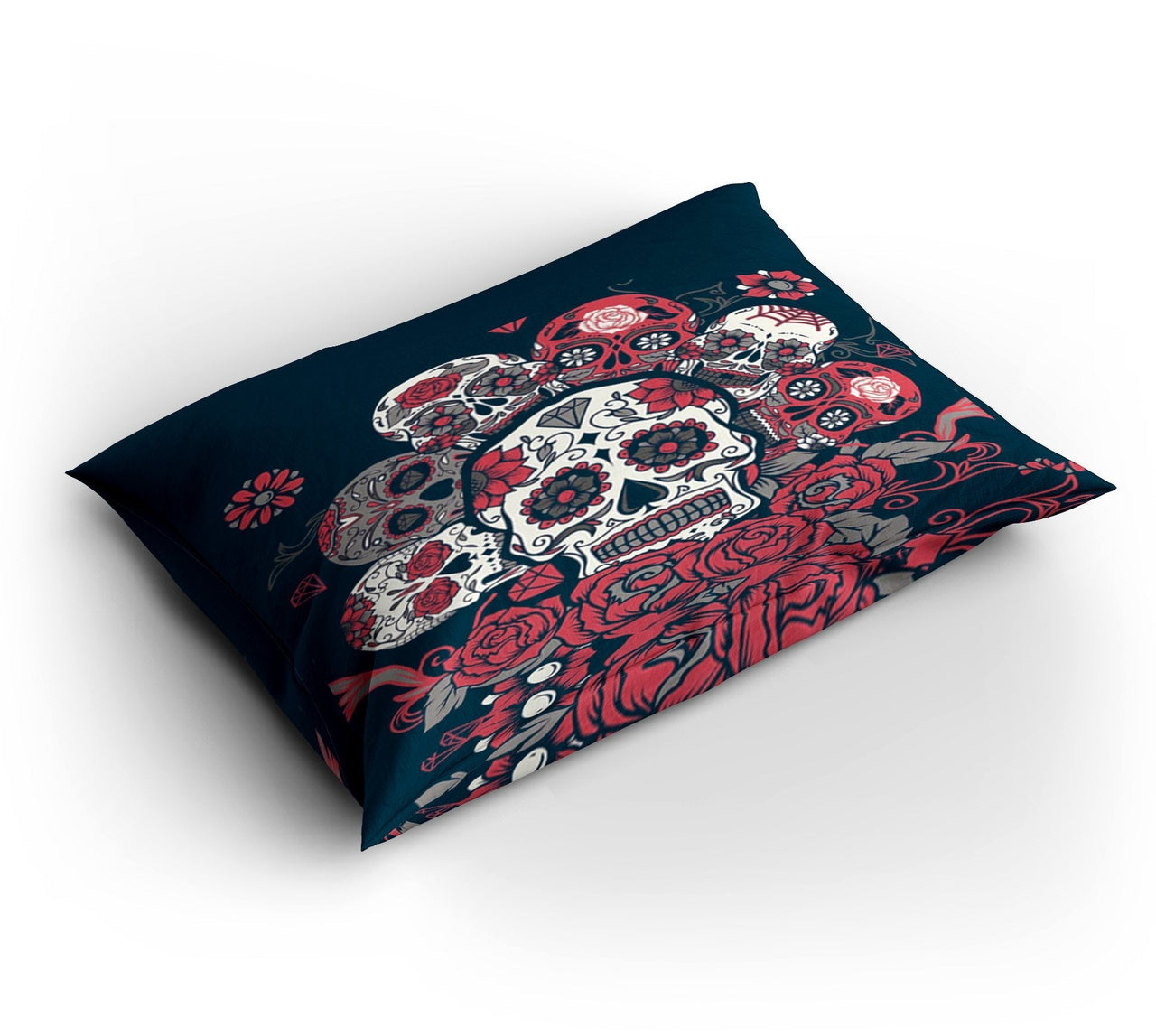 Housse de Couette Tête de Mort Mexicaine avec Rose