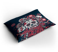 Thumbnail for Housse de Couette Tête de Mort Mexicaine avec Rose