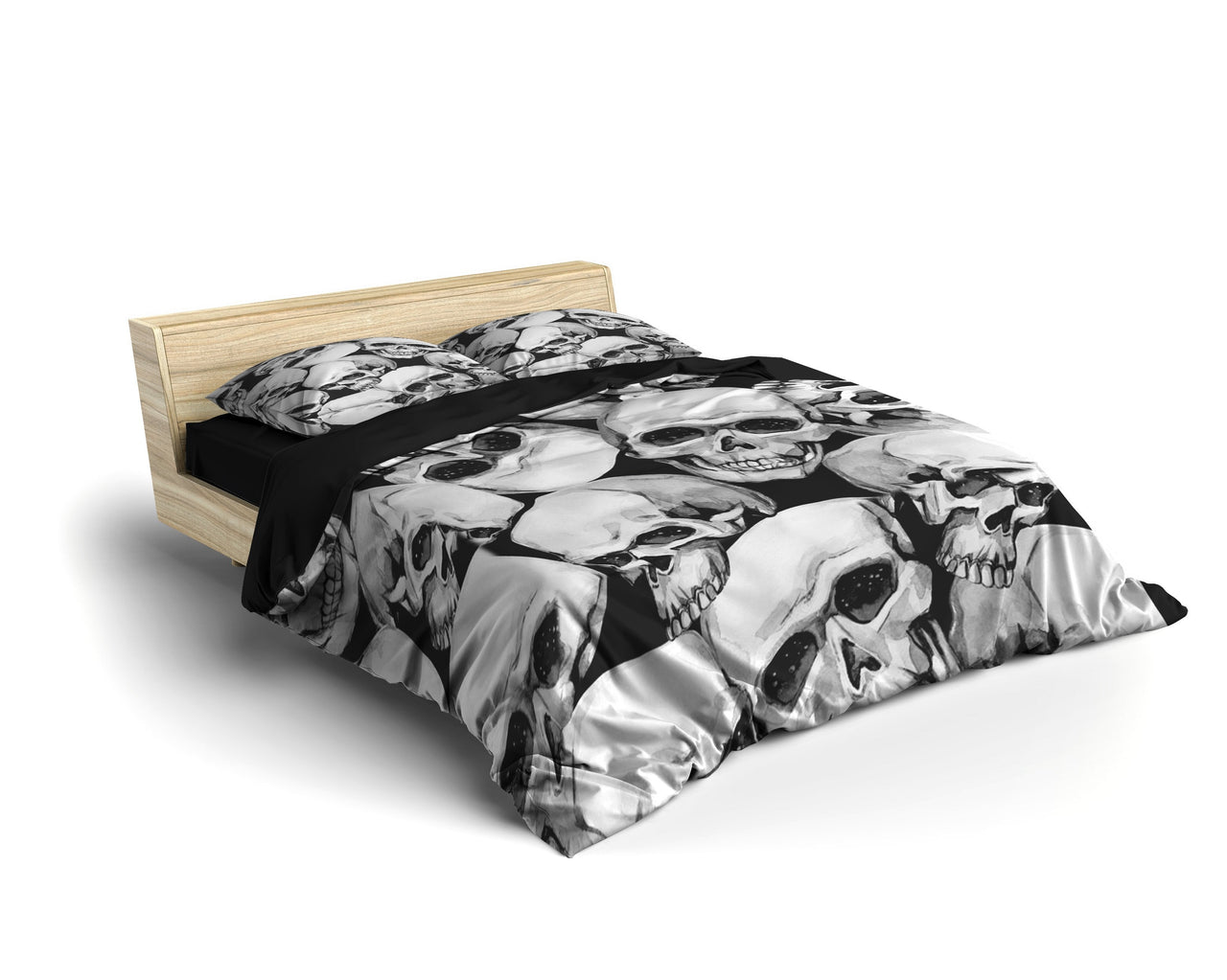 Housse de Couette Tête de Mort Noir et Blanc