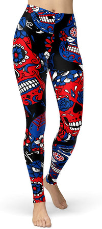 Thumbnail for Legging Tête de Mort <br/> Mexicaine Réaliste