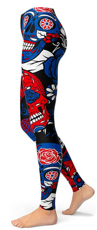 Thumbnail for Legging Tête de Mort <br/> Mexicaine Réaliste