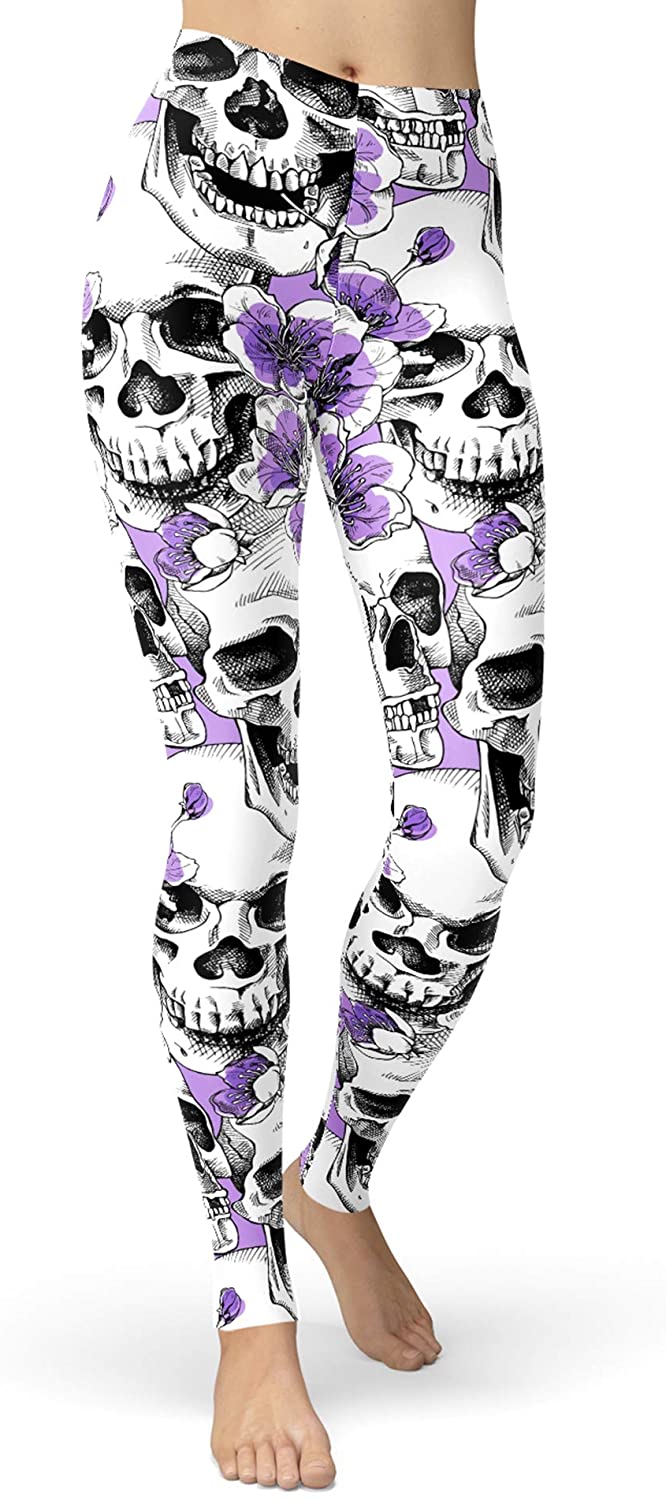 Legging Tête de Mort <br/> Mexicaine avec Fleurs