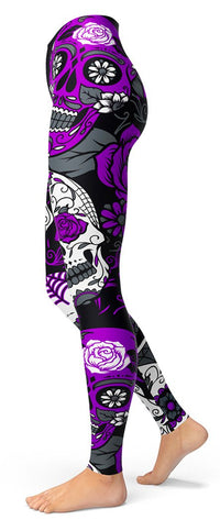 Thumbnail for Legging Tête de Mort <br/> Violette
