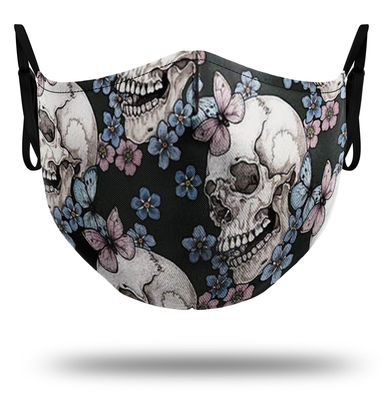 Masque Tête de Mort et Fleurs