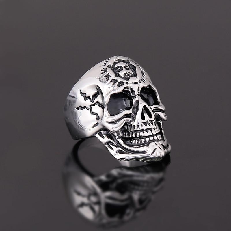 Bague Tête de Mort <br/> Homme (Acier)