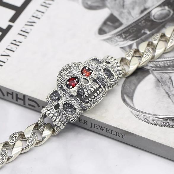 Bracelet Tête de Mort Mexicaine (Argent)