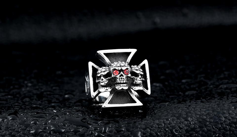 Chevalière Croix de Malte (Acier)