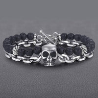 Thumbnail for Bracelet Skull Biker (Perles)