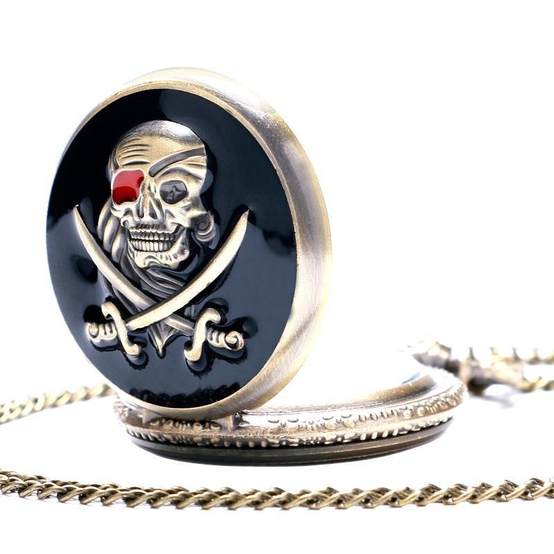 Montre à Gousset Skull <br/> Sabres de Pirate