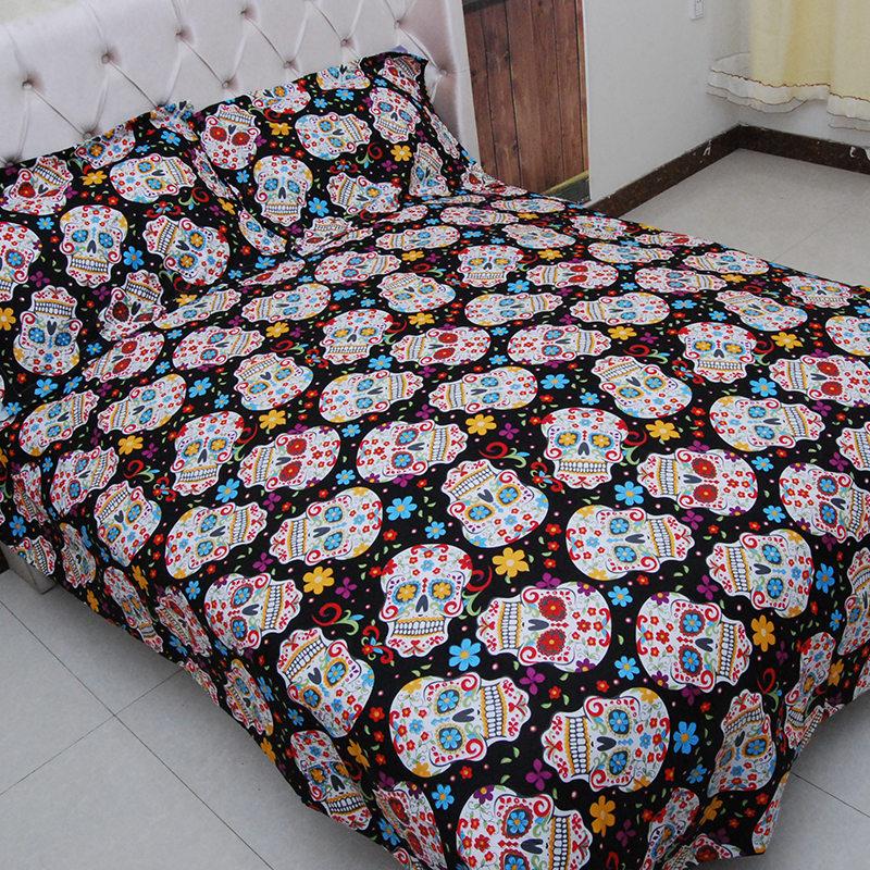 Housse de Couette Tête de Mort Mexicaine Colorée