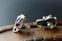 Thumbnail for Boucles d'Oreilles Tête de Mort Argent