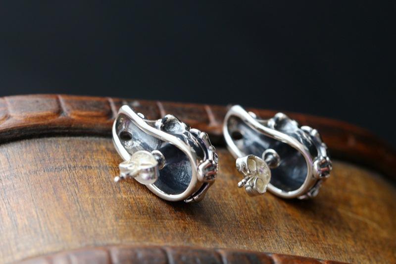 Boucles d'Oreilles Tête de Mort Argent