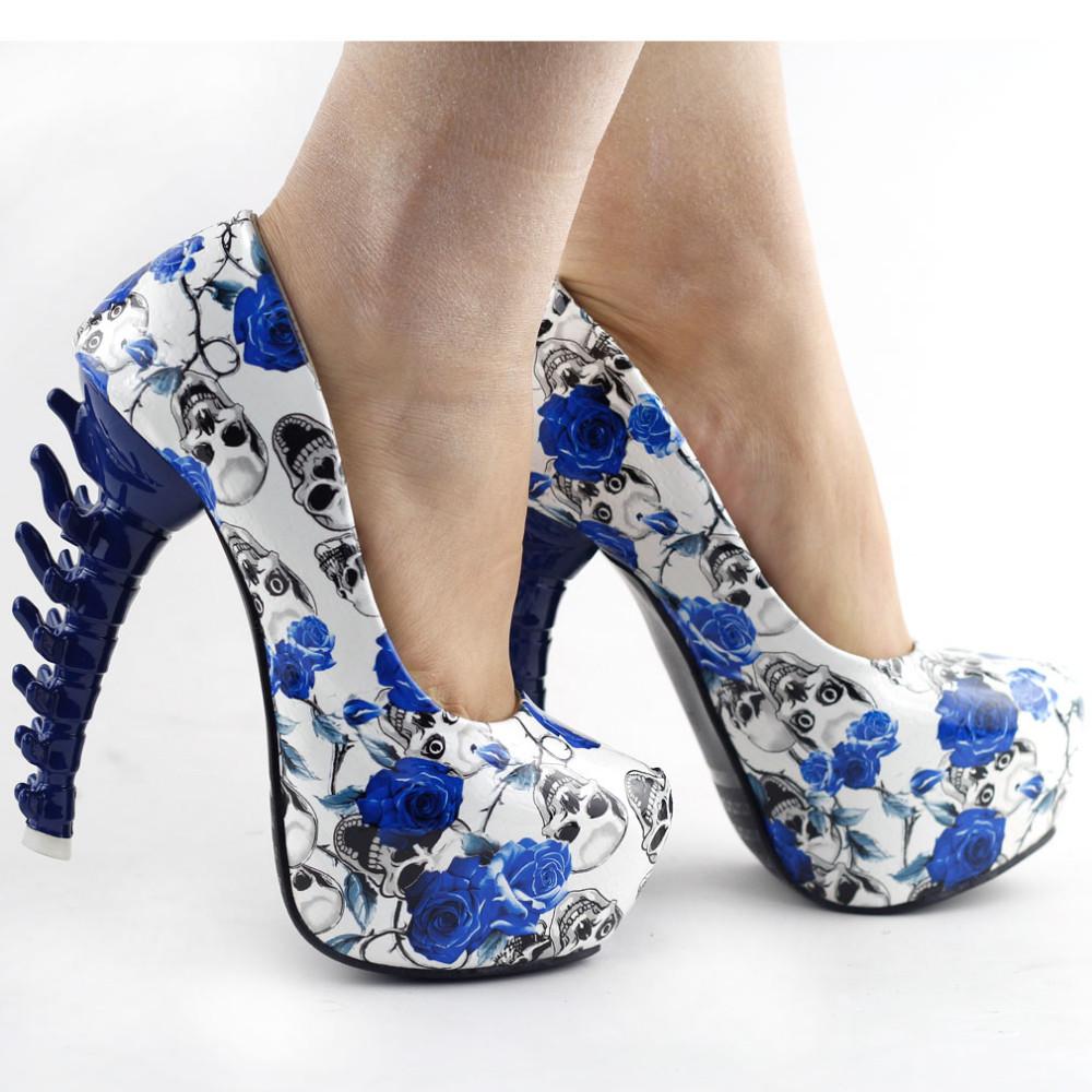 Escarpin Démon Bleu et Blanc