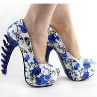 Thumbnail for Escarpin Démon Bleu et Blanc