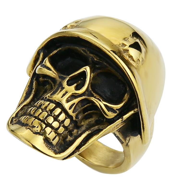 Bague Tête de Mort <br/> Casque (Acier)