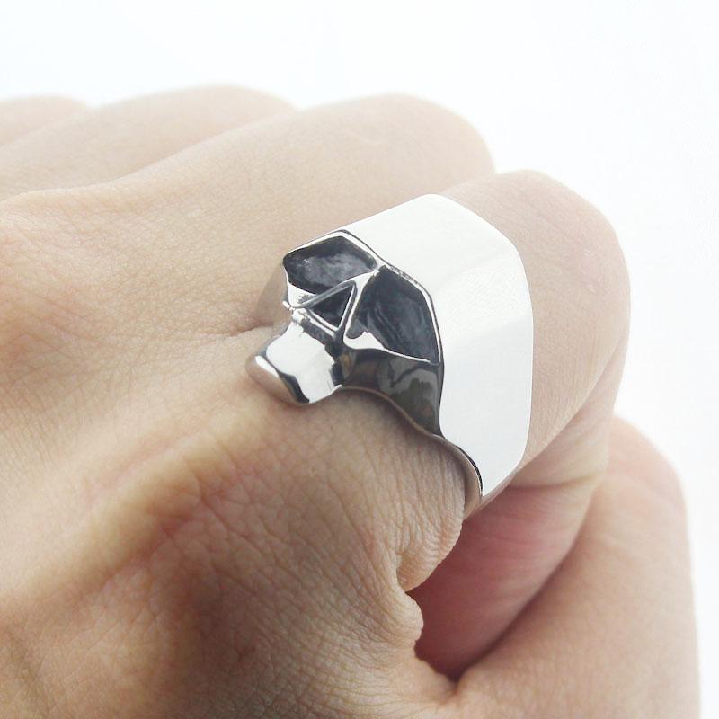 Bague Tête de Mort <br/> Géométrique (Acier)