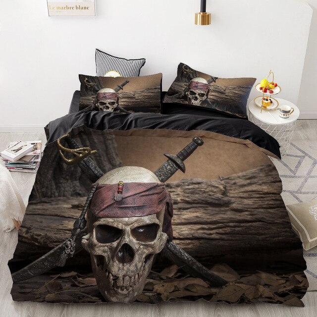 Housse de Couette Tête de Mort Pirate