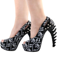 Thumbnail for Escarpin Noir et Blanc Crâne