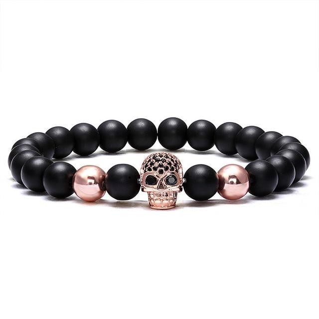 Bracelet Homme <br/> Tête de Mort (Perles)