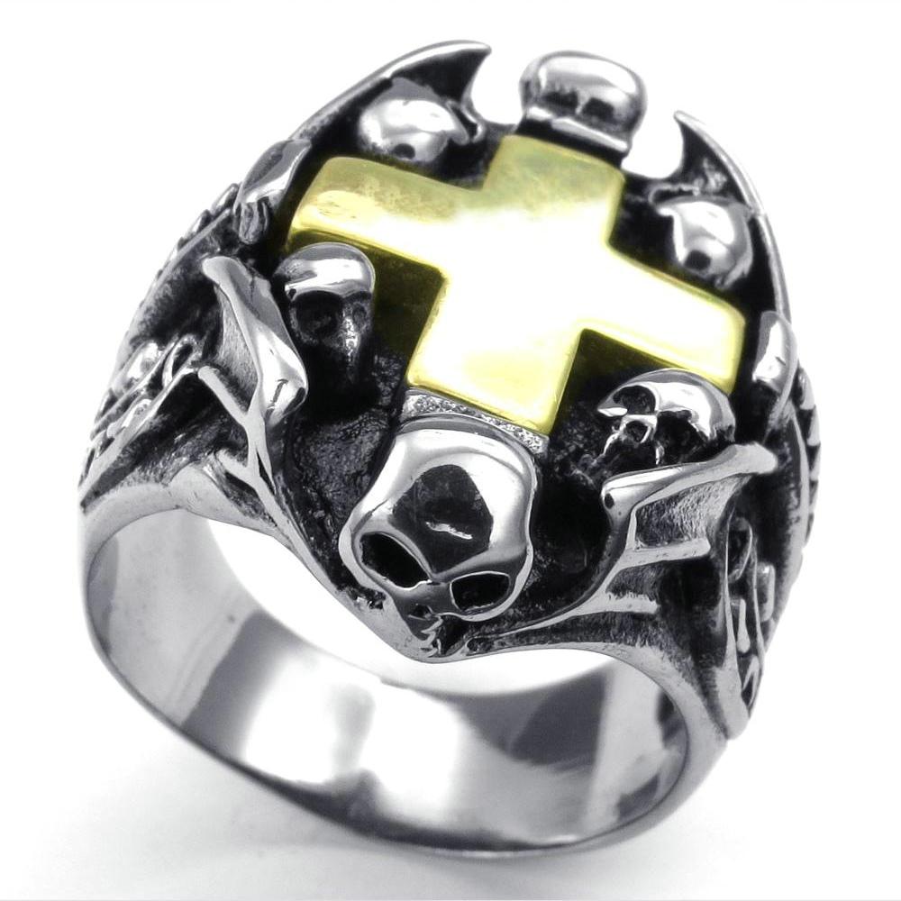 Bague Croix Homme (Acier)