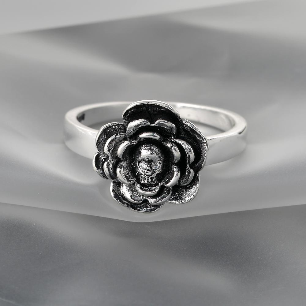 Bague Fleur Rose Macabre (Acier)