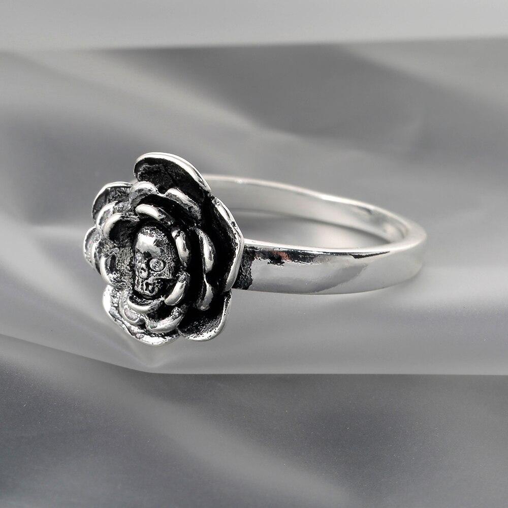 Bague Fleur Rose Macabre (Acier)