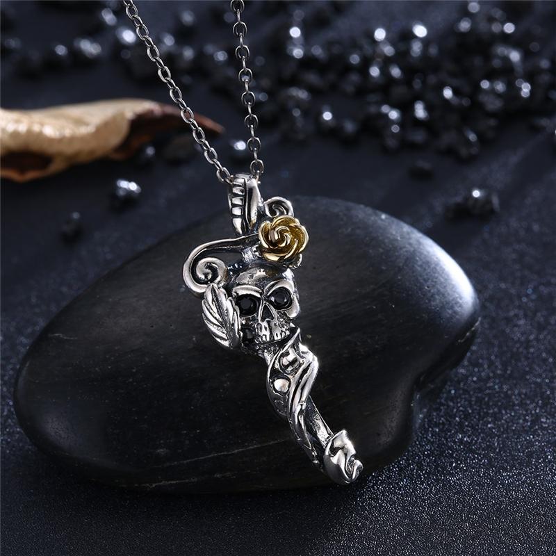 Pendentif Tête de Mort Femme (Argent)